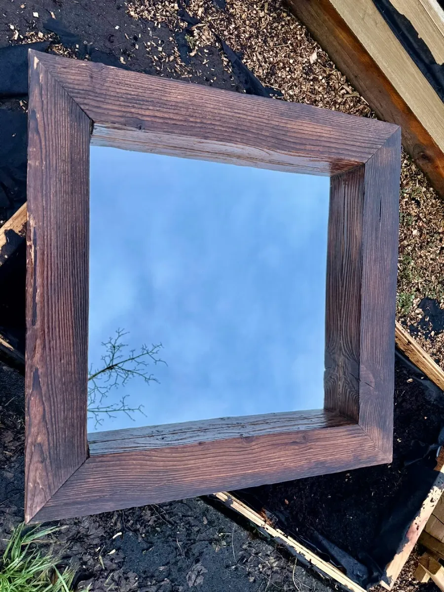 Handmade Rustic Solid-Wood Mirror-HeavyHighQuality - Image 2