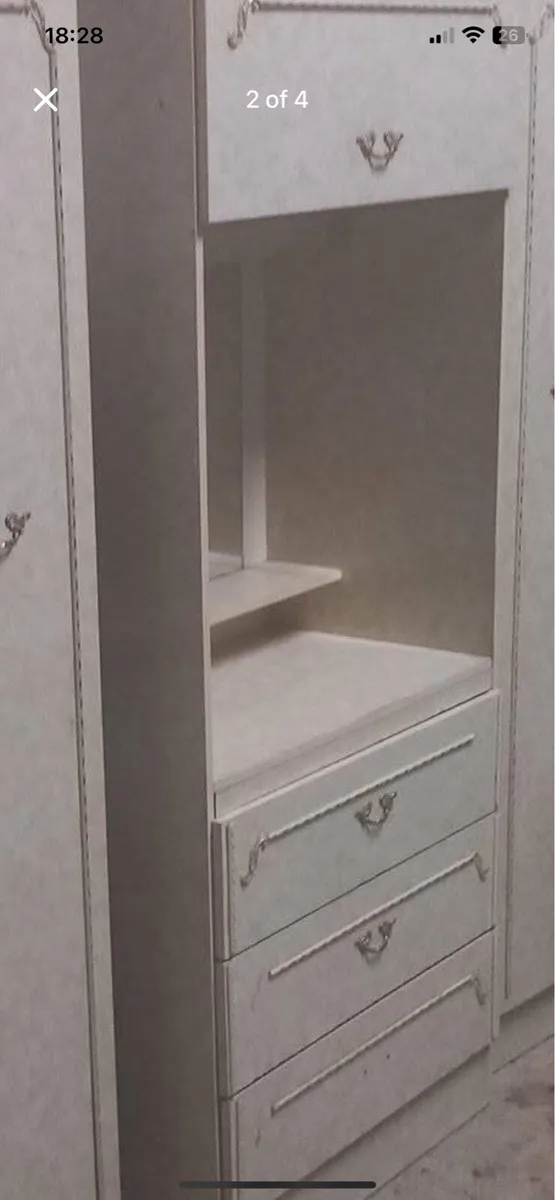 Pair of wardrobes with two rails and drawers - Image 2