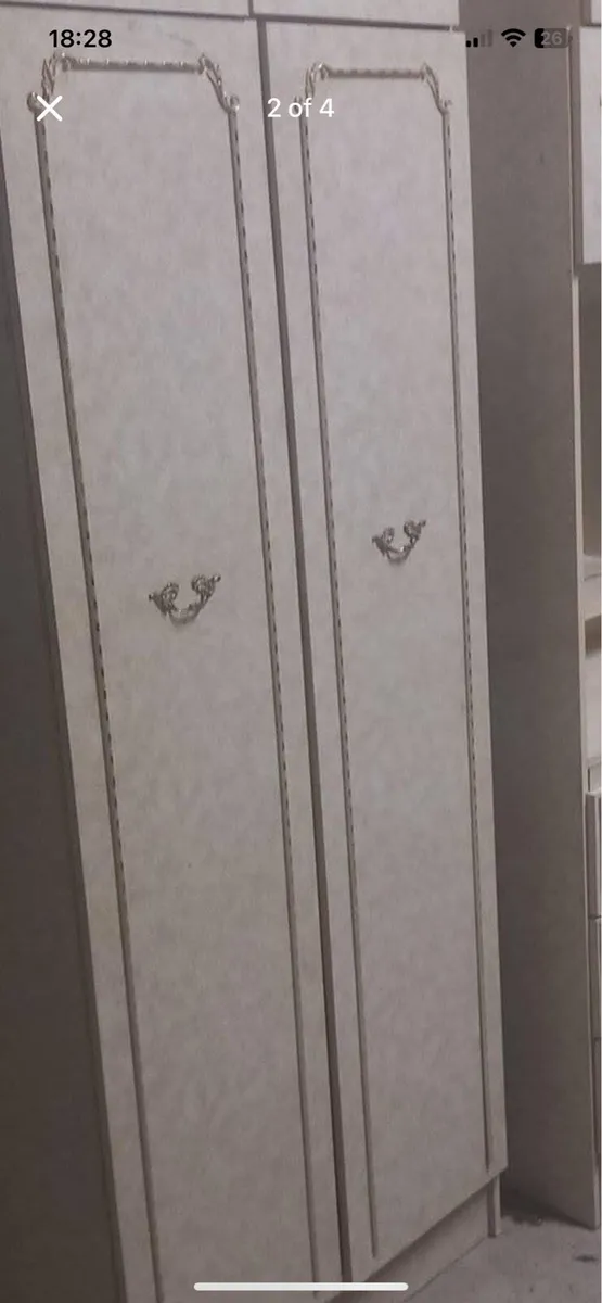 Pair of wardrobes with two rails and drawers - Image 3