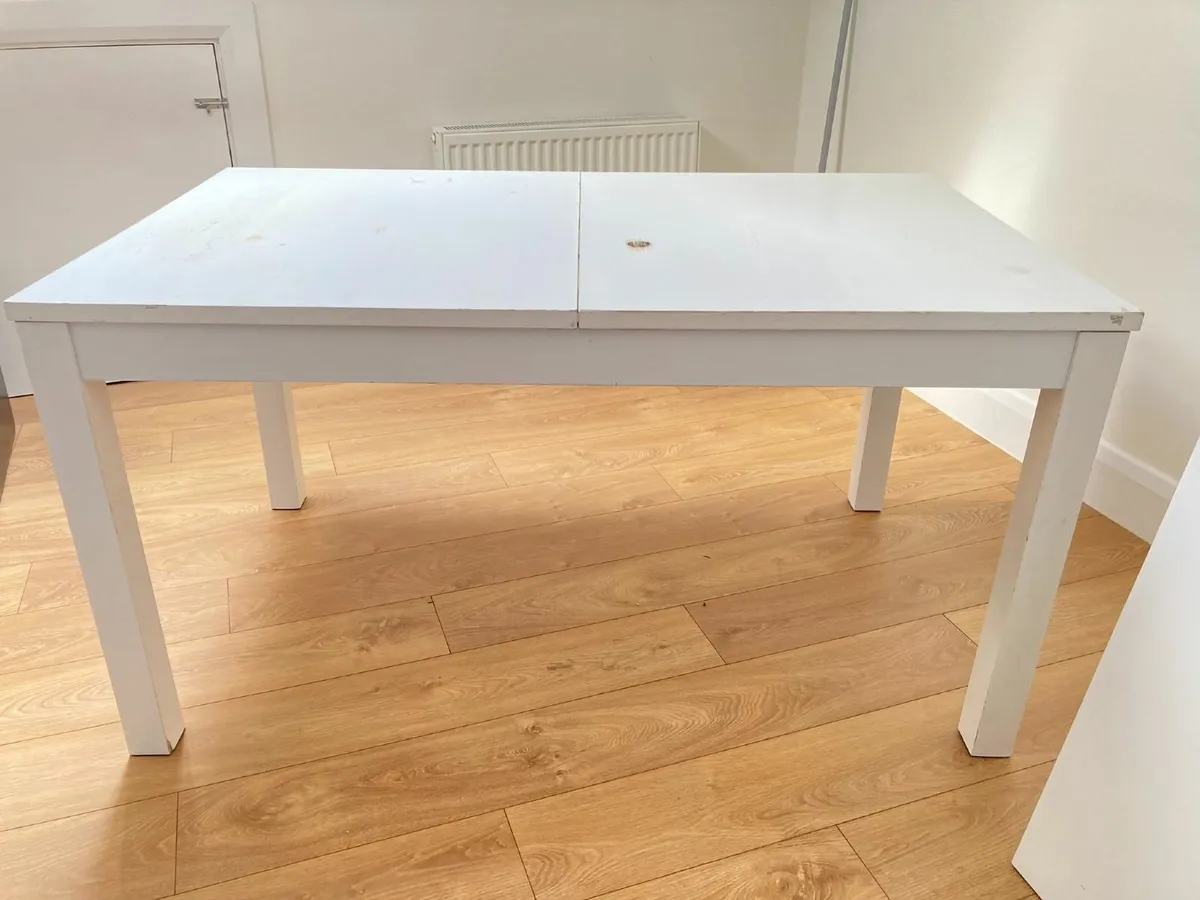 Extendable IKEA White Table / Desk- Good Condition - Image 1