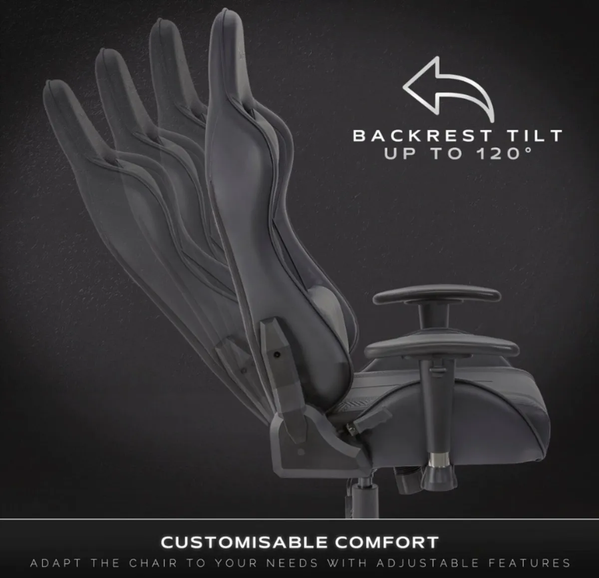 X Rocker Strike+ eSports Office Gaming Chair - Image 4