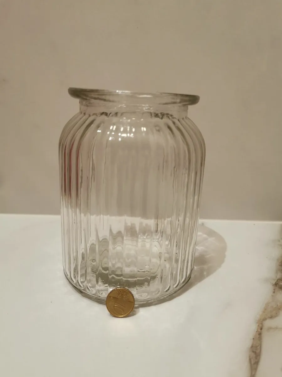 Fluted glass jar