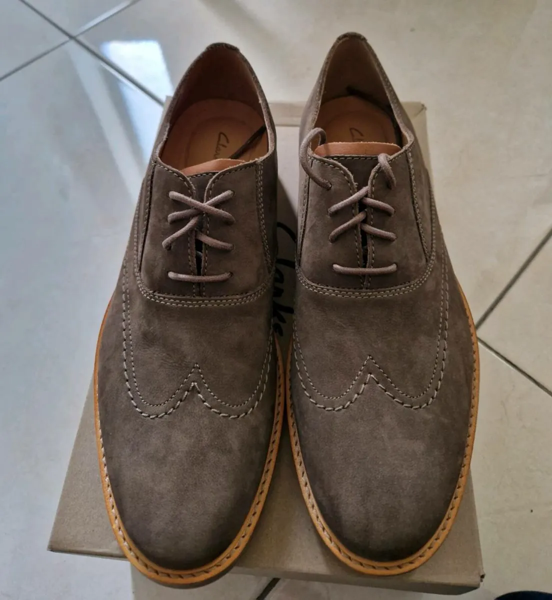 Nubuck taupe shoes Brand new  size UK 8G - Image 1