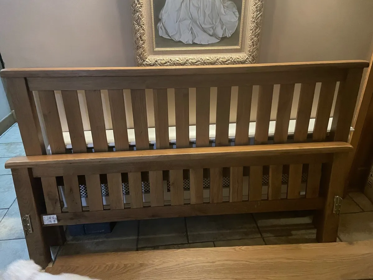 Solid oak superking bed - Image 1