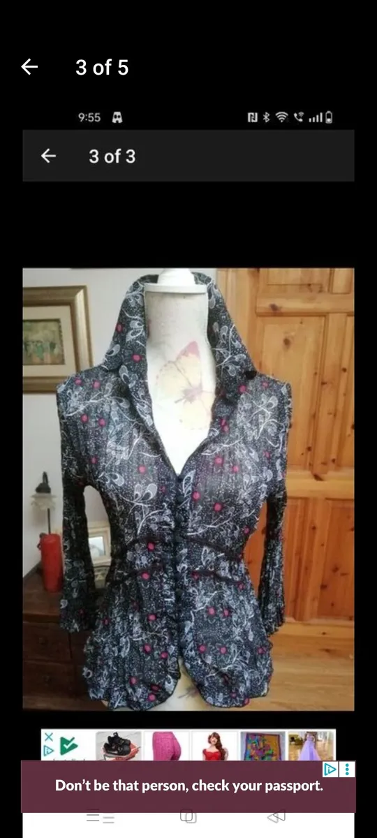 Beautiful silk type material with buttons front lo - Image 3