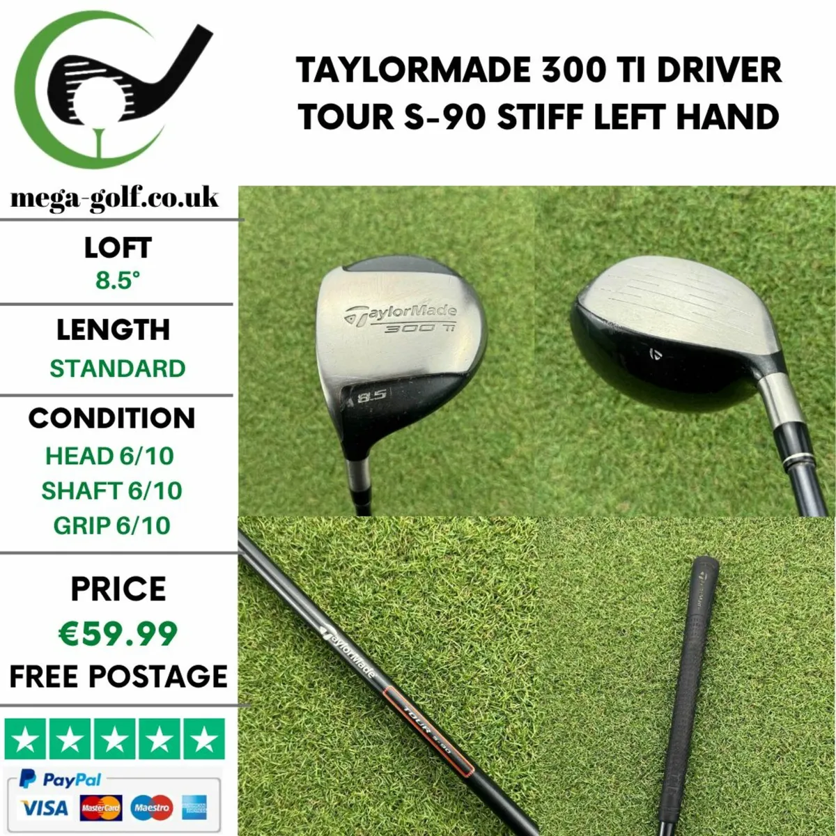 Taylormade 300 Ti Driver / 8.5° / Tour S-90 Stiff - Image 1