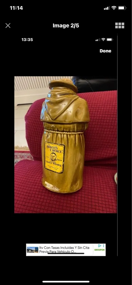 Rare Abbots Choice Scotch Whisky Ceramic Decanter - Image 2