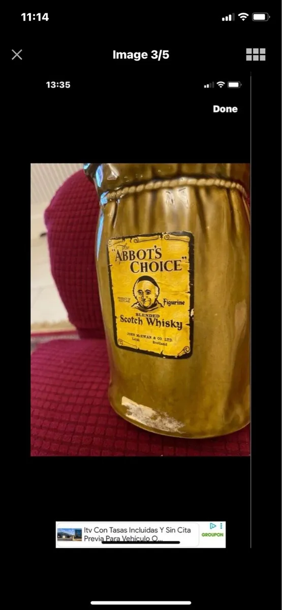 Rare Abbots Choice Scotch Whisky Ceramic Decanter - Image 3