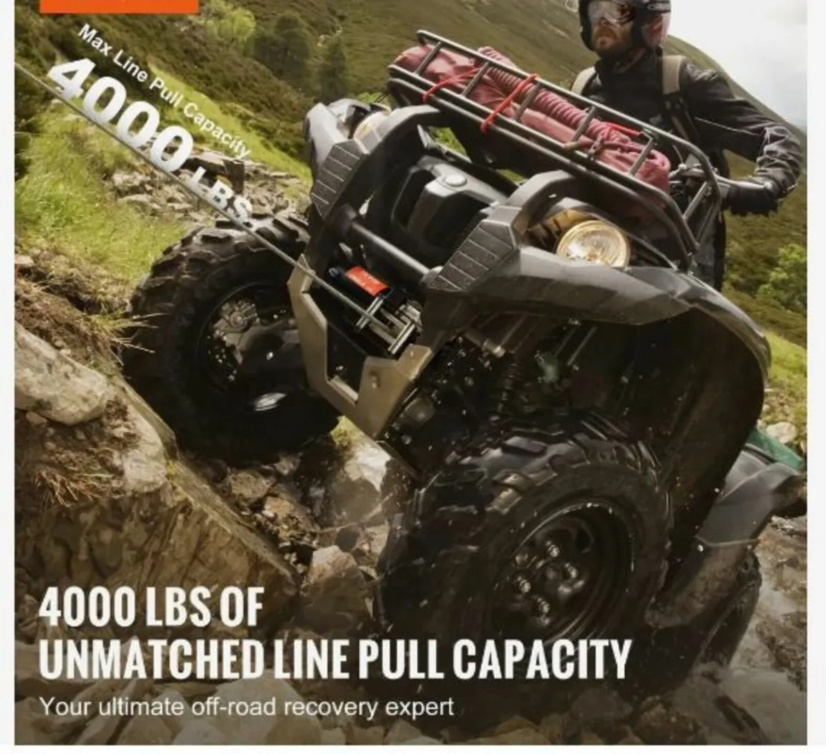 Electric Winch ATV UTV 1814.4 kg Steel - Image 2