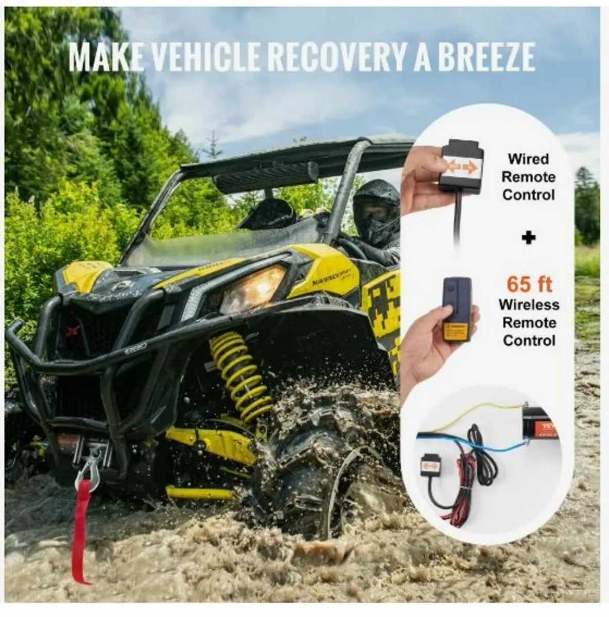 Electric Winch ATV UTV 1814.4 kg Steel - Image 4