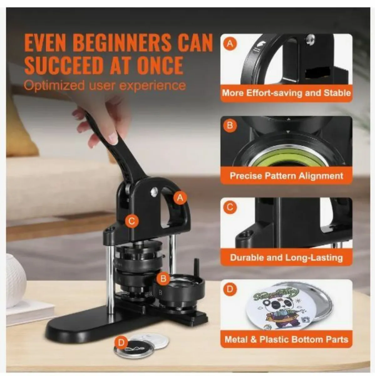 Button Maker Machine, 1/1.25/2.28 inch(25/32/58mm - Image 2