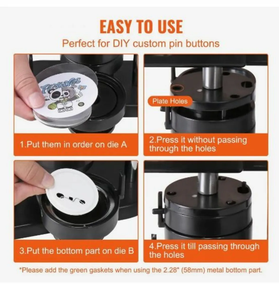 Button Maker Machine, 1/1.25/2.28 inch(25/32/58mm - Image 4