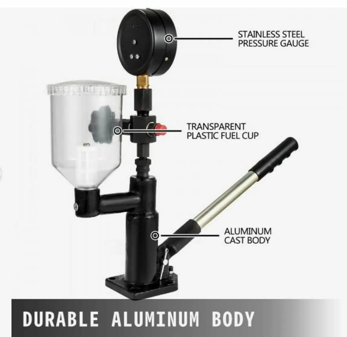 600 Bar Injector Tester 0.8L Fuel Pressure Gauge - Image 3