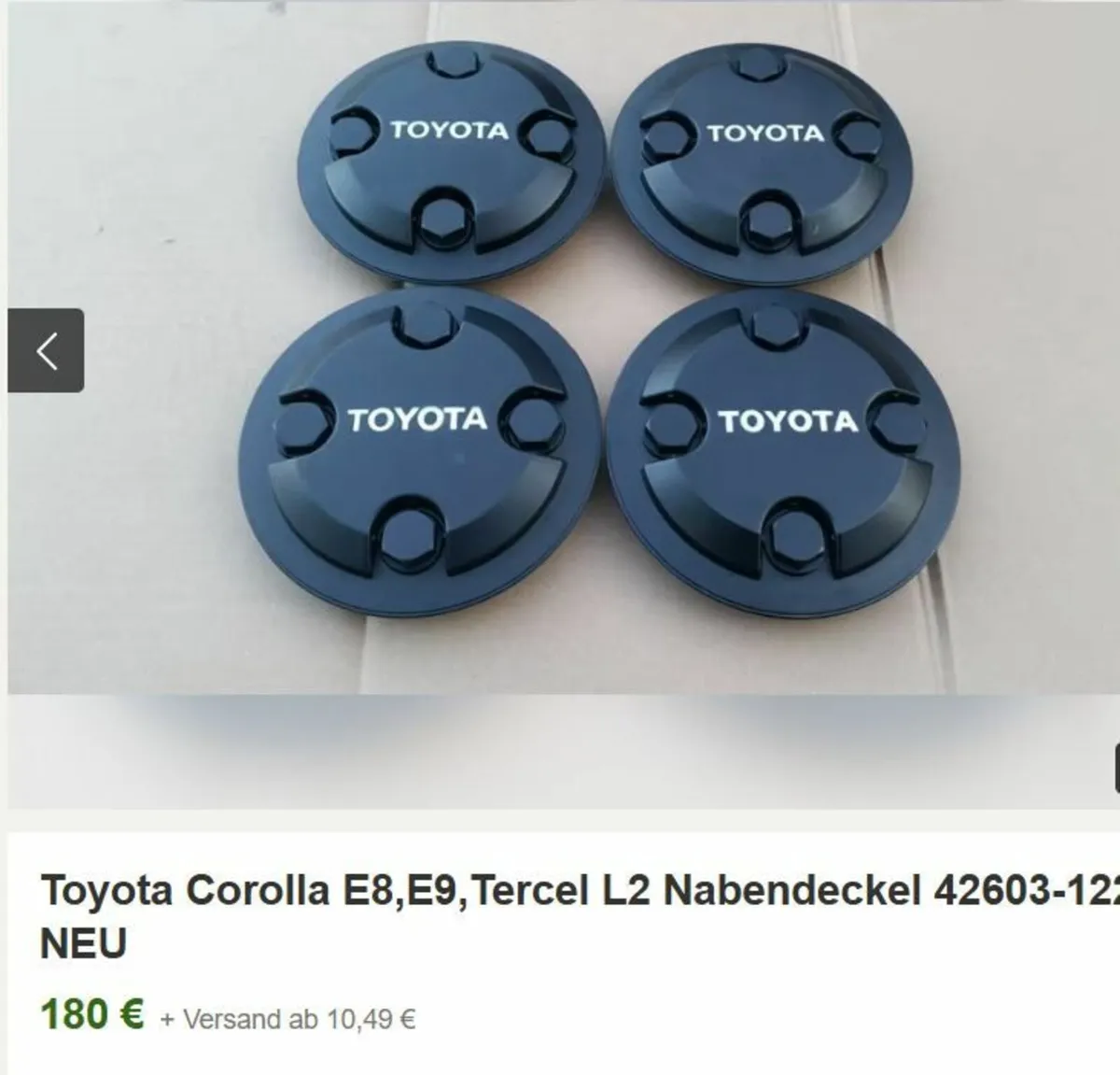 Set of 4 x Genuine Toyota Corolla E9 Wheel Caps - Image 2
