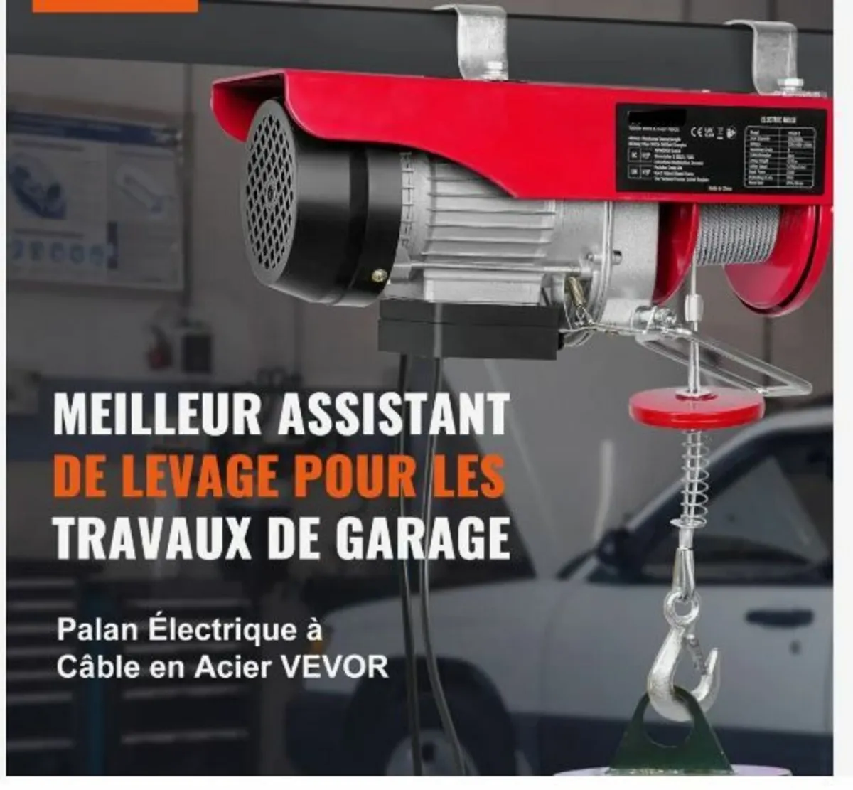 Electric Hoist, 249.5 kg Lifting Capacity, 510W - Image 2