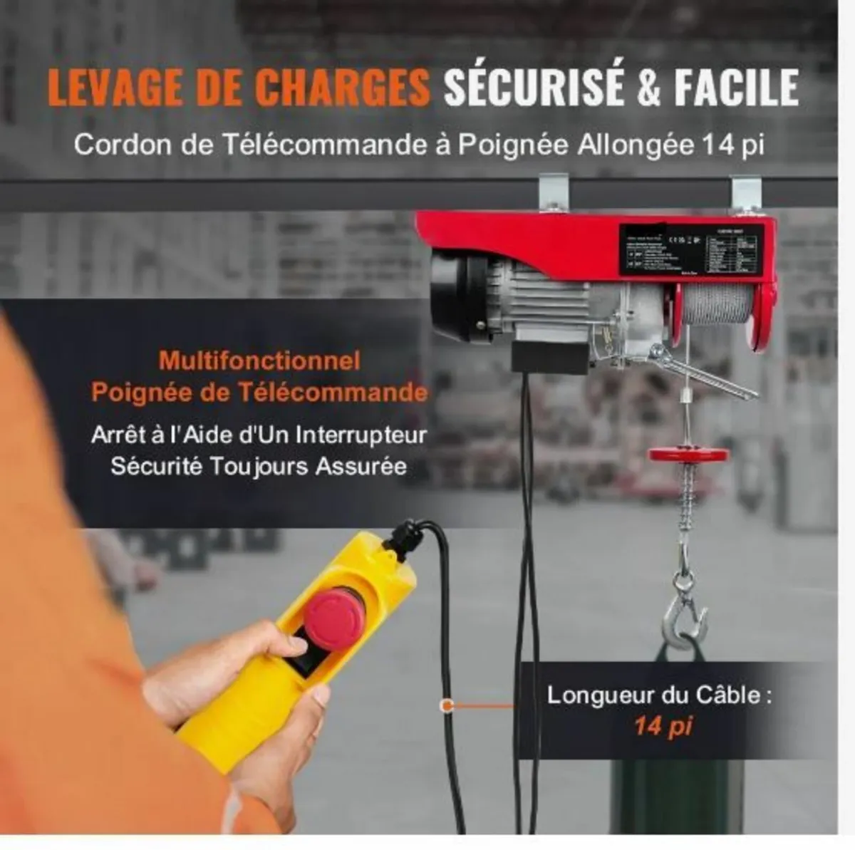 Electric Hoist, 249.5 kg Lifting Capacity, 510W - Image 4