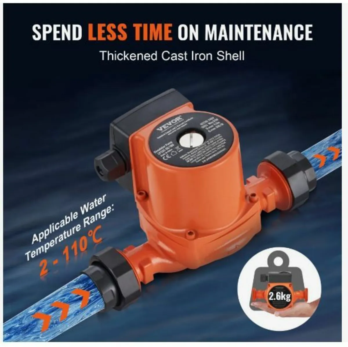 LPS25-6S-180 Hot Water Recirculating Pump - Image 3