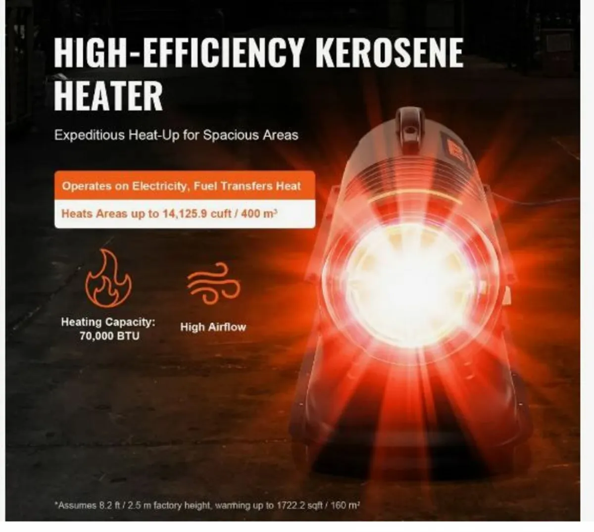 Kerosene/Diesel Forced Air Heater, 70000Btu - Image 1