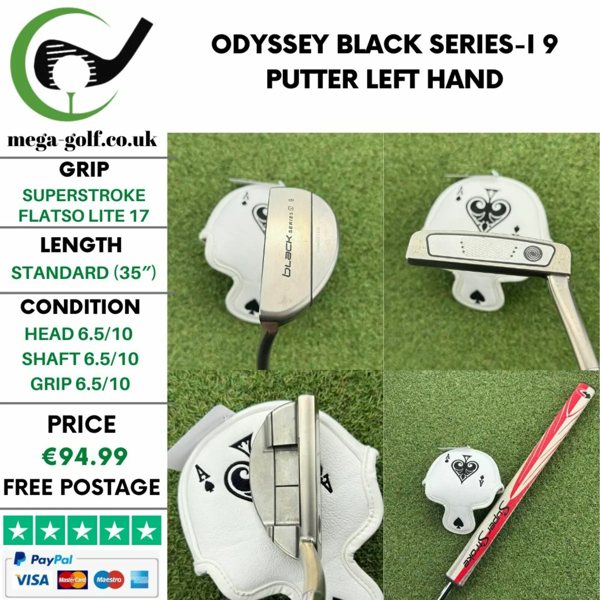Odyssey Black Series-I 9 Putter / 35″ / Left Hand - Image 1