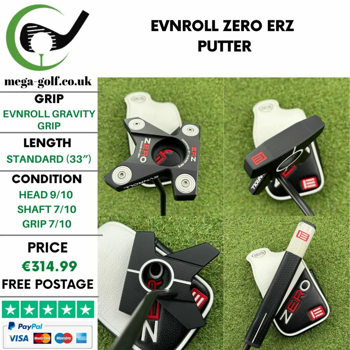 Evnroll Zero ERZ Putter / 33″ - Image 1