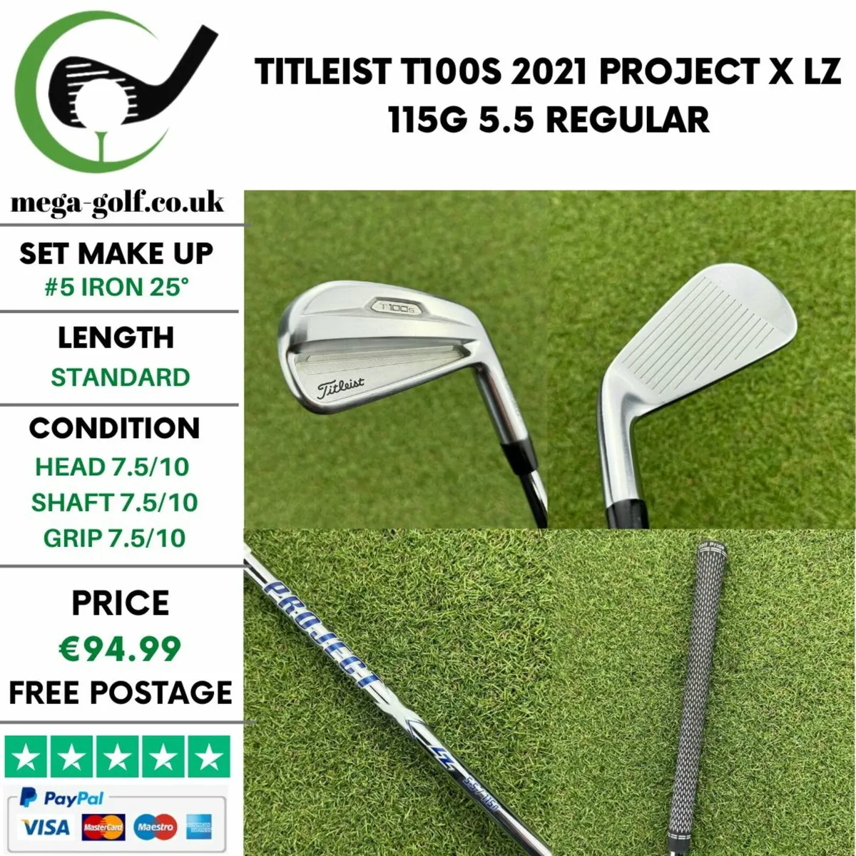 Titleist T100S 2021 #5 Iron 25° / Regular - Image 1
