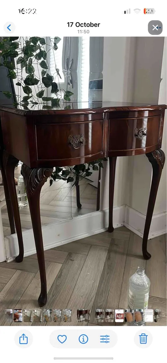 A mahogany console table cabriole legs - Image 1