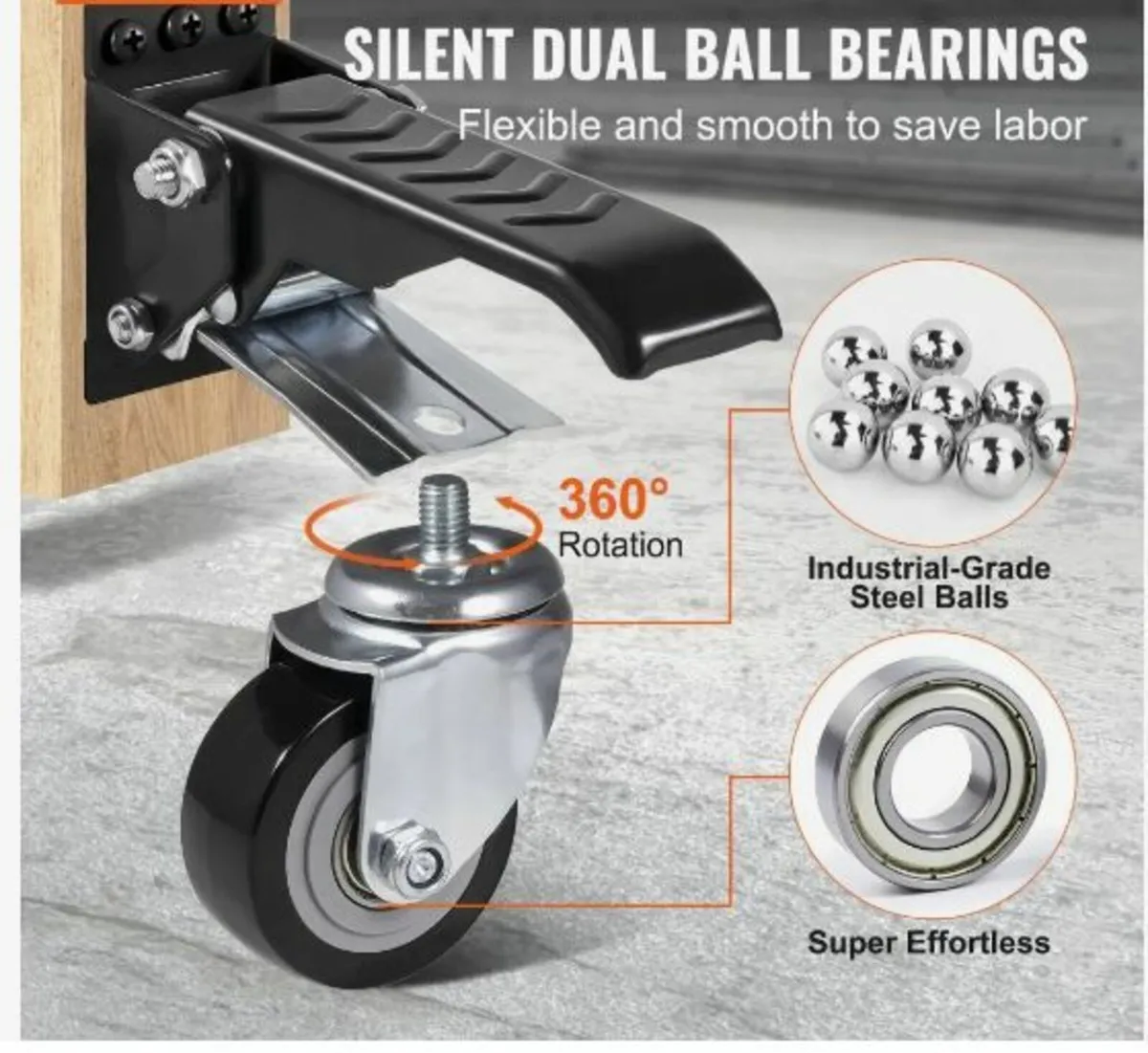 Workbench Caster Wheels, 74.8kg Load Capacity - Image 3