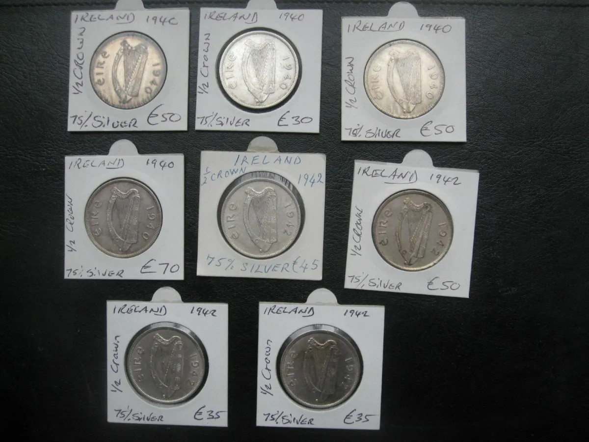 Irish Half Crowns 1940's - Various Prices - Image 1
