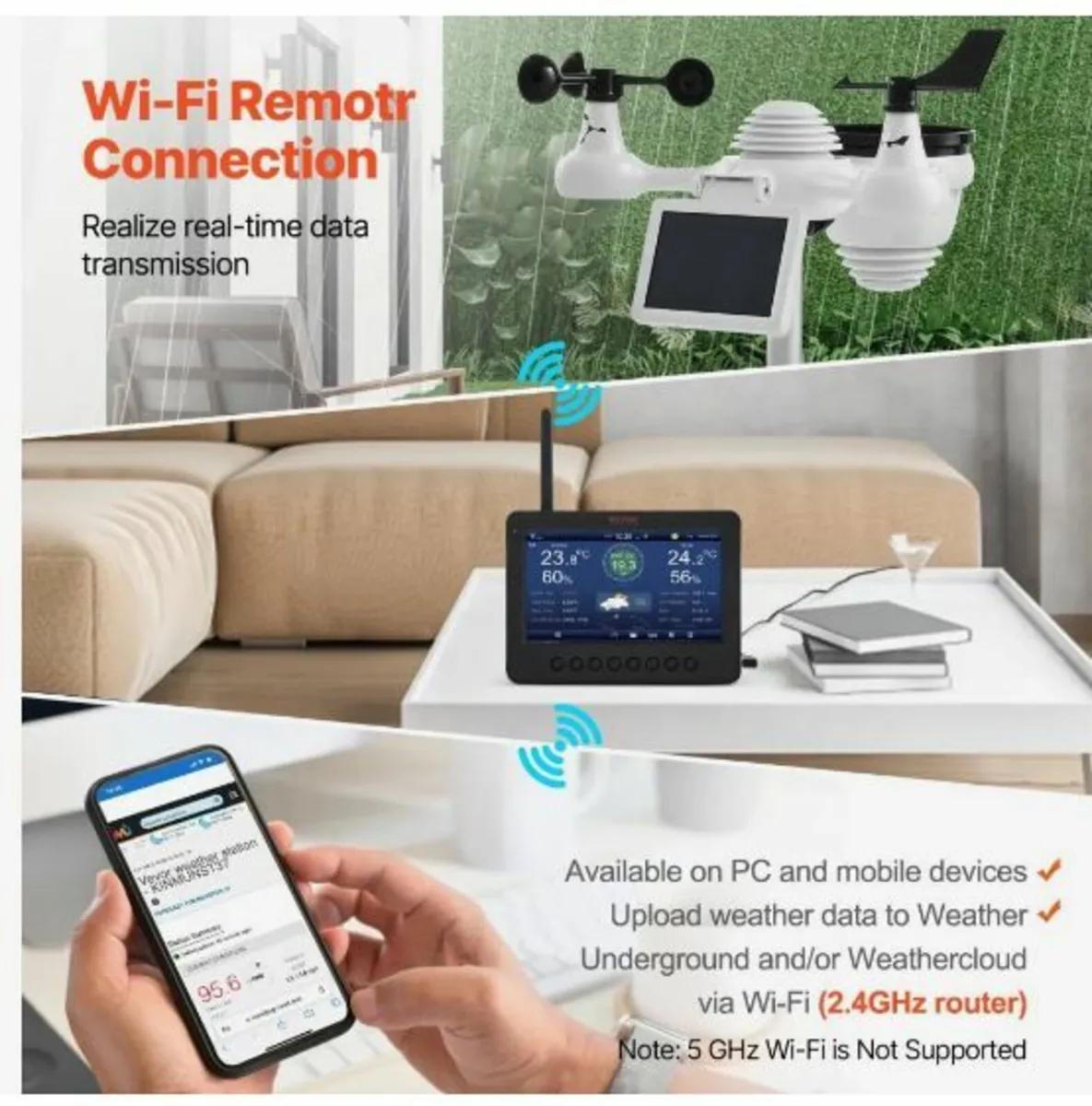 7-in-1 Wi-Fi Weather Station 186mm - Image 3