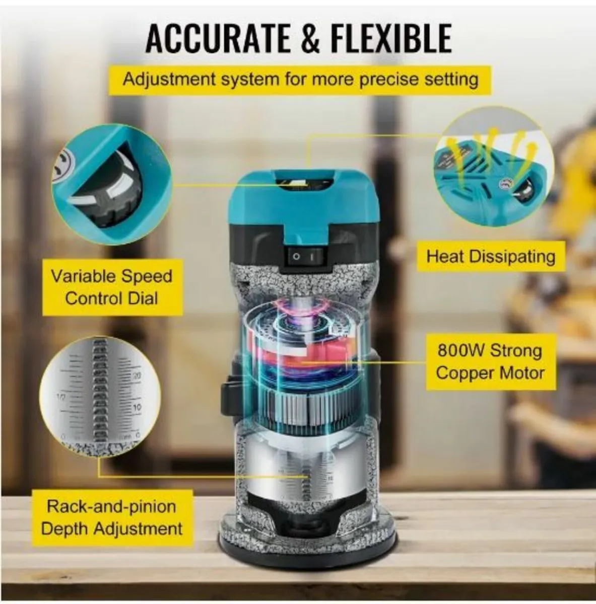 Router Tool, 710W Wood Router - Image 3