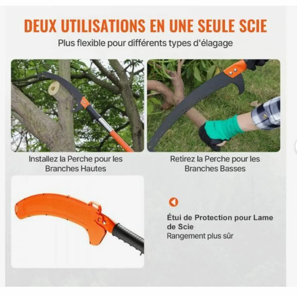 Manual Pole Saw, 2.2 - 8.2 m Extendable Tree Prune - Image 2