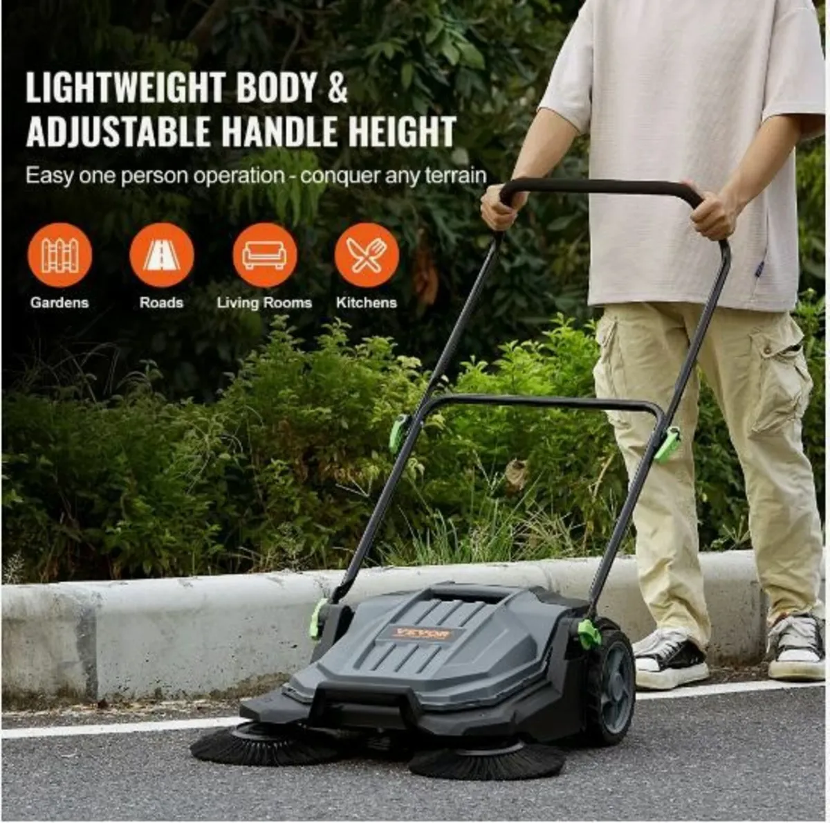 Walk-behind Hand Push Floor Sweeper, 65 cm - Image 2