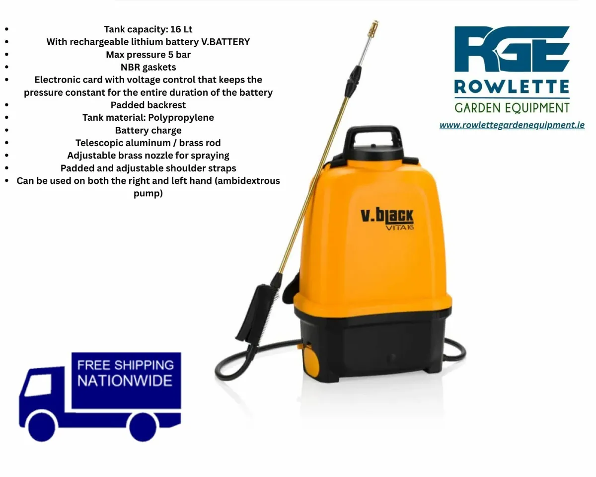Volpi V-Black E-Pro 16L battery operated spraying