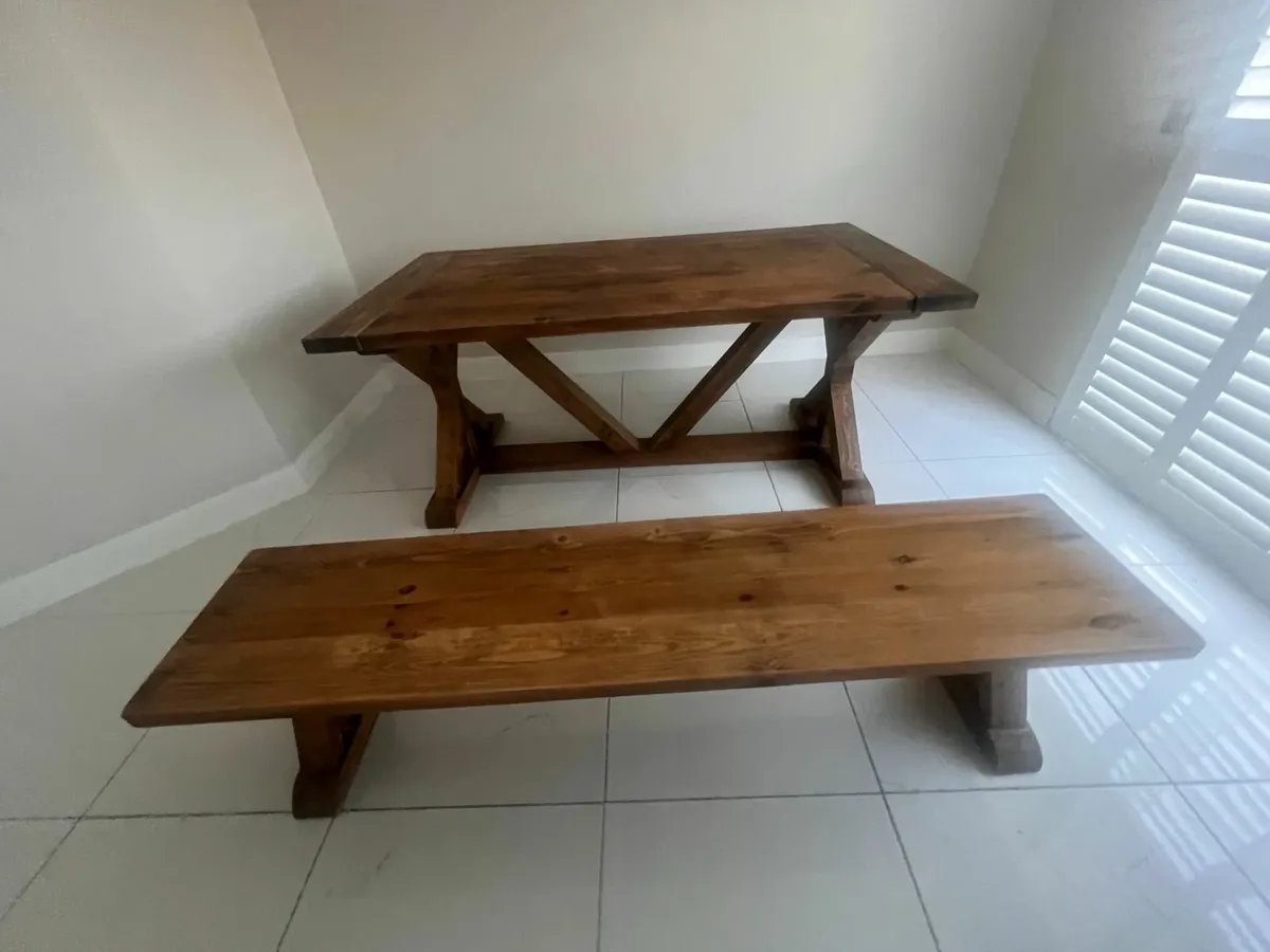 Dining Table and Bench - Image 1