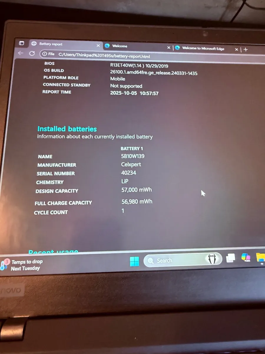 Lenovo ThinkPad T495s Laptop Ryzen5/16GB/256SD/FHD - Image 3