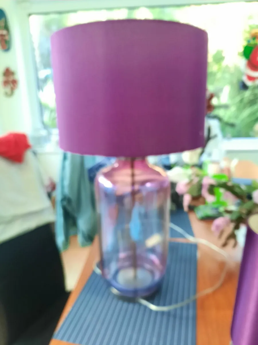Pair of table lamps and new candle holder - Image 1