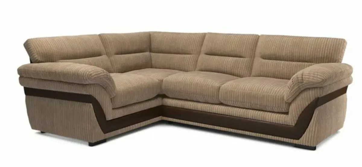 REDUCED: Jumbo Cord 2 Piece Corner Sofa - Image 1