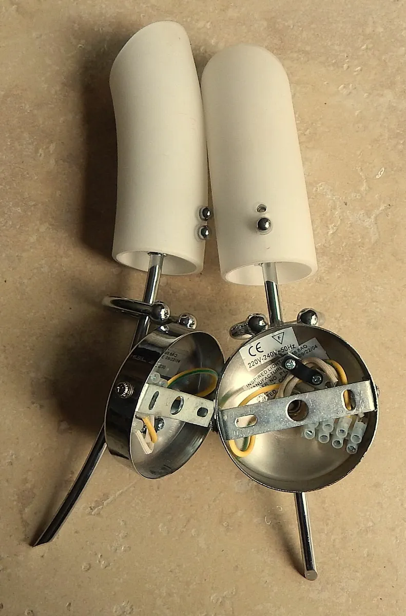 Pair of Chrome & Glass Wall Lights - Image 4