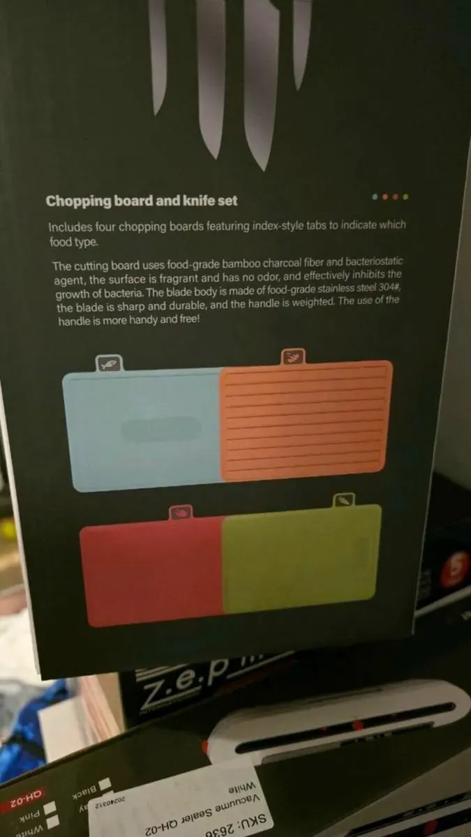 Kitchen Chopping board and knife set uv brand new - Image 4