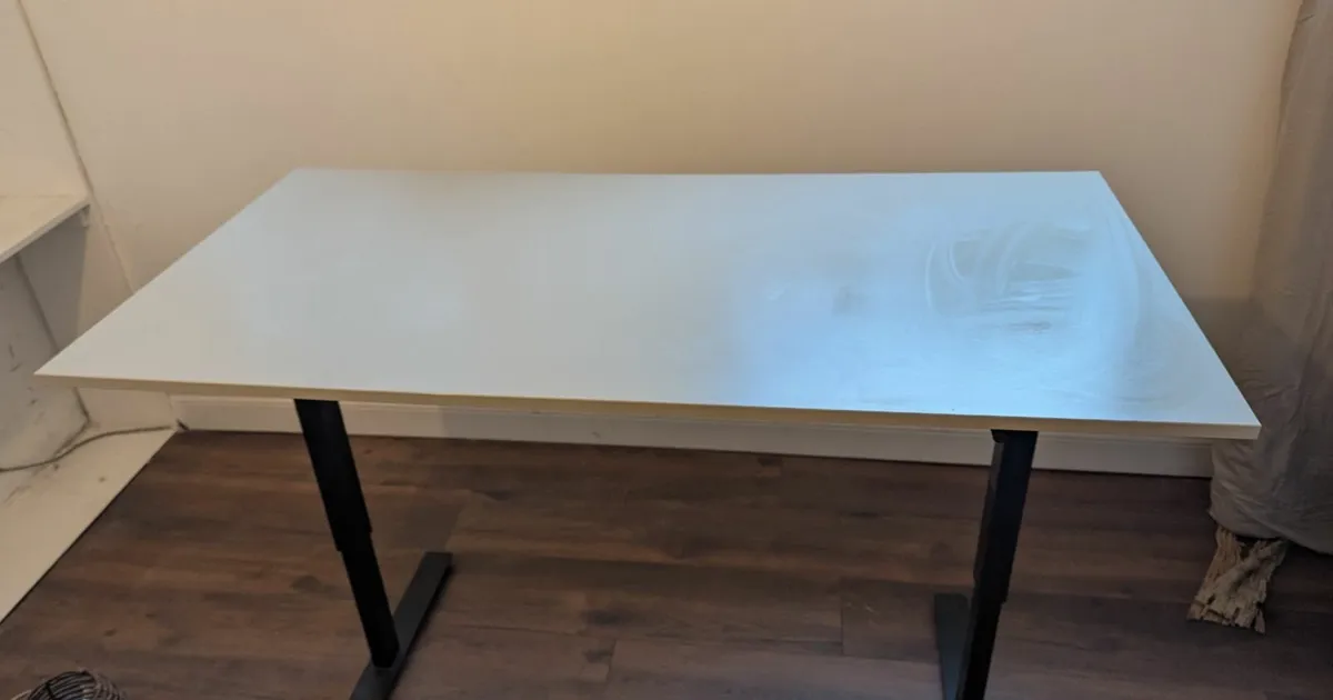 IKEA TROTTEN desk sit/stand (beige/white) - Image 2