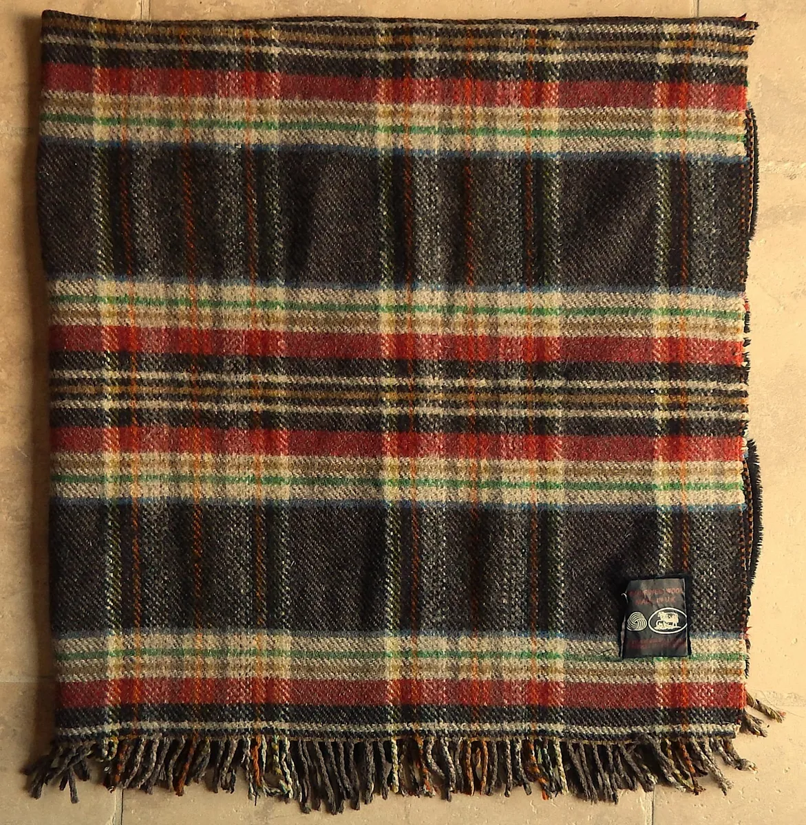 Large Vintage Edinburgh Woolen Mills Wool Blanket - Image 1