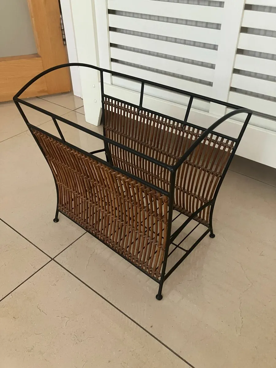 Iron and Bamboo Magazine Rack - Image 1