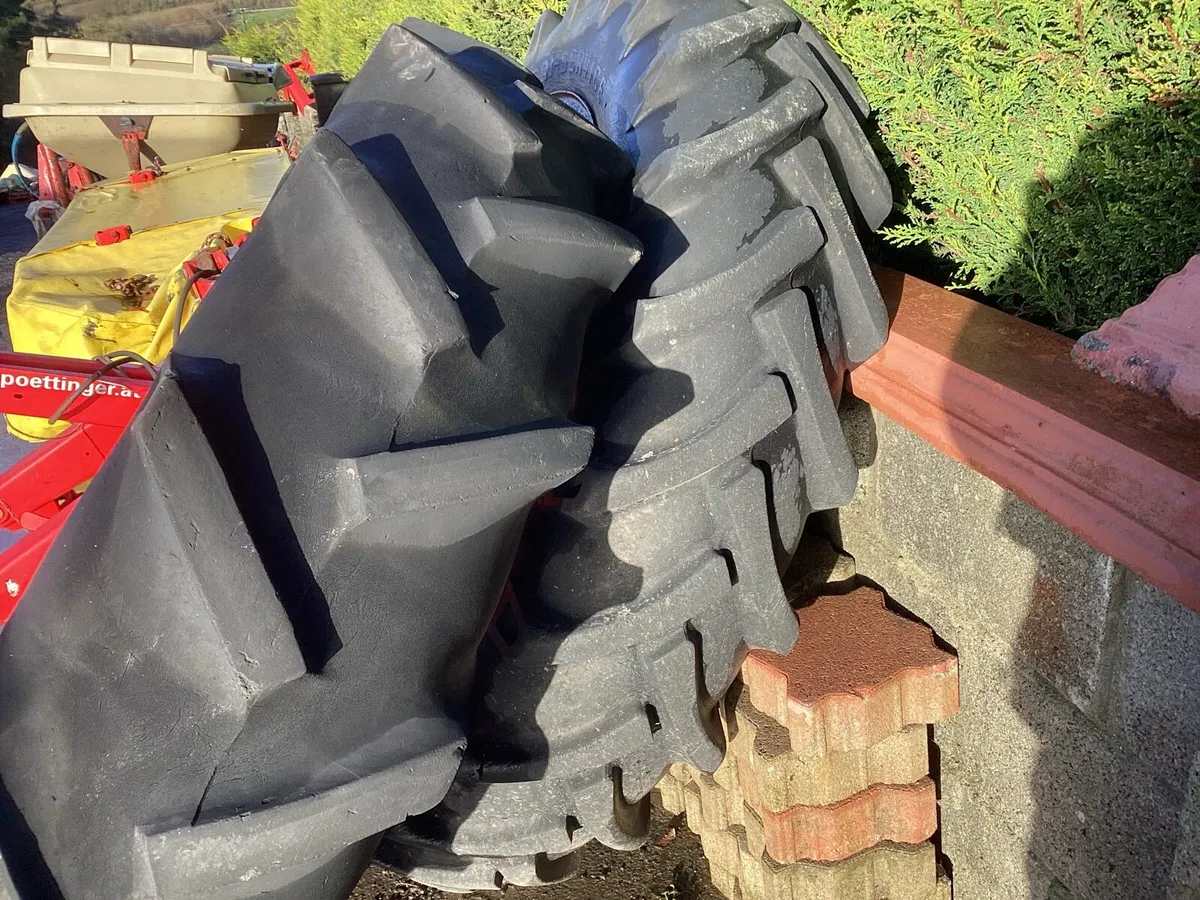 PAIR OF 38 TYRES 80 PERCENT RUBBER - Image 2