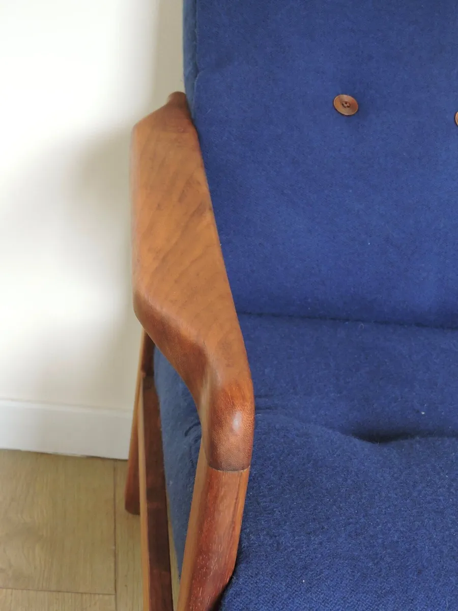 Mid Century retro vintage two seater teak sofa - Image 3