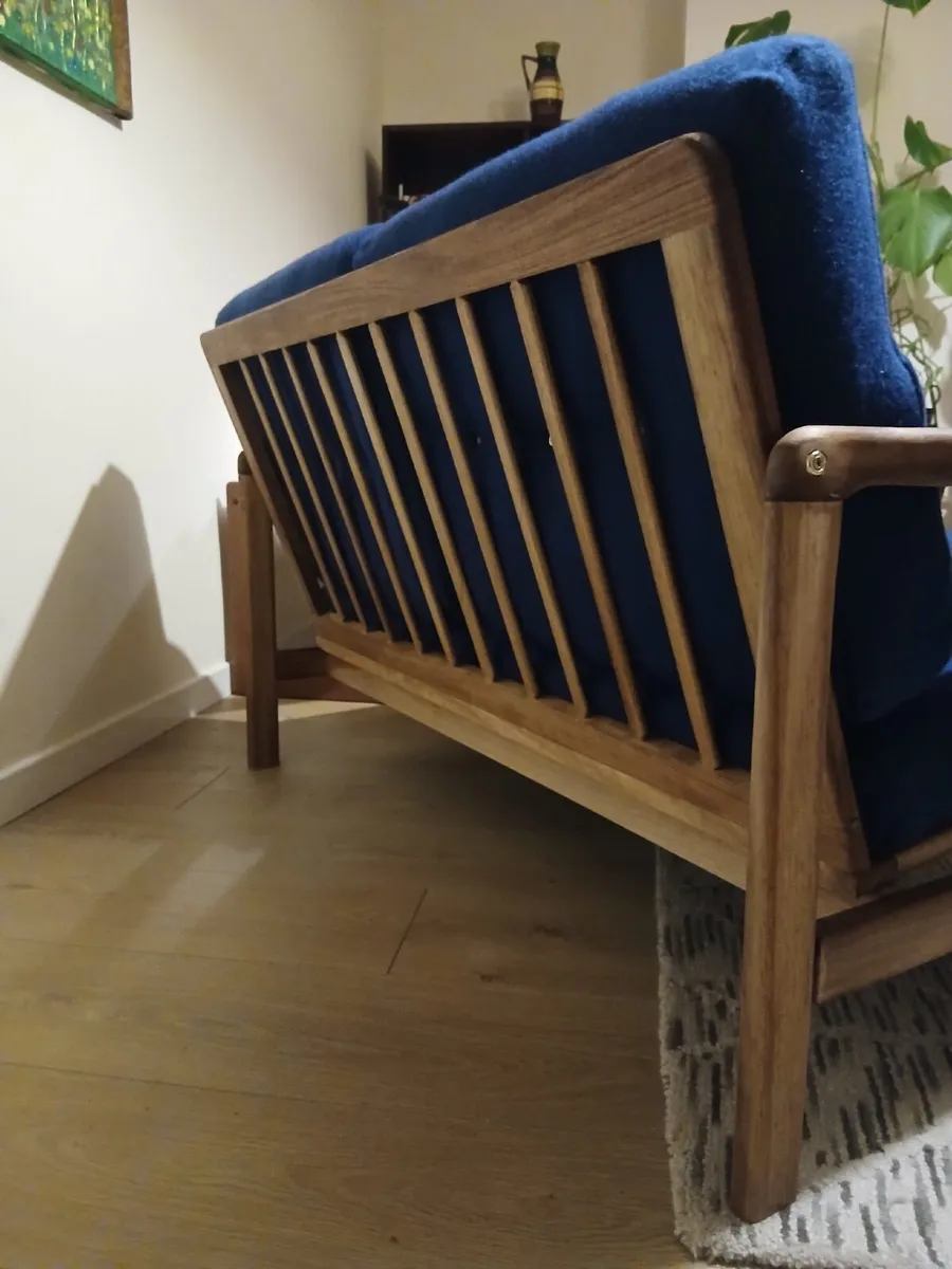 Mid Century retro vintage two seater teak sofa - Image 4