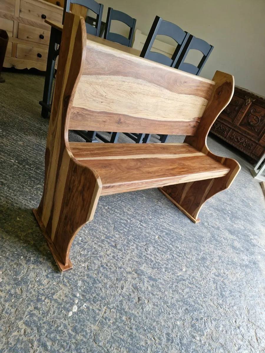 Reclaimed Indian rosewood bench - Image 3