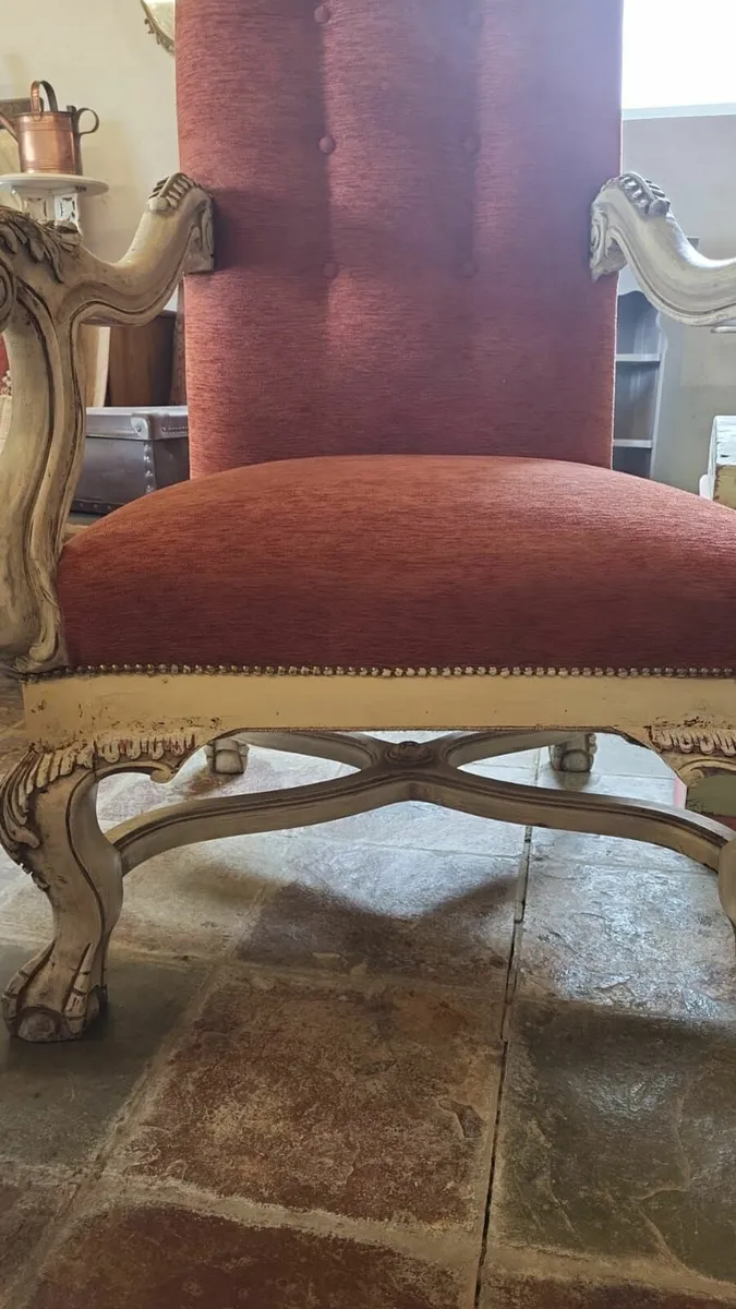 Pair large vintage French chairs - Image 3