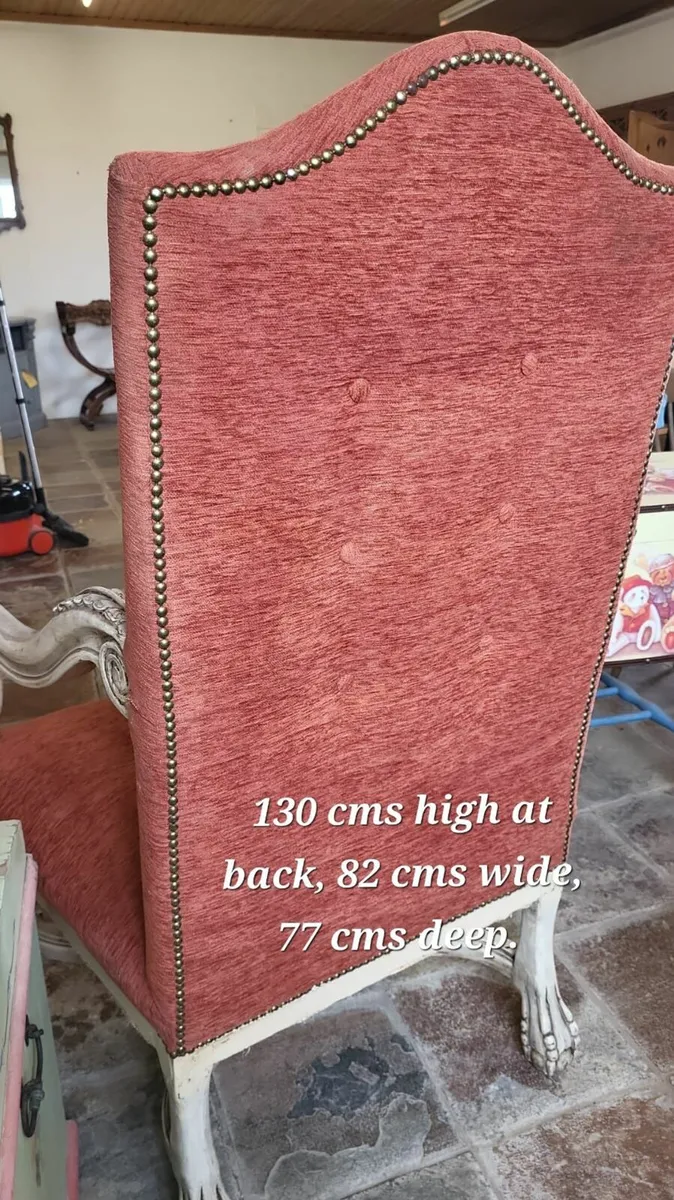 Pair large vintage French chairs - Image 4