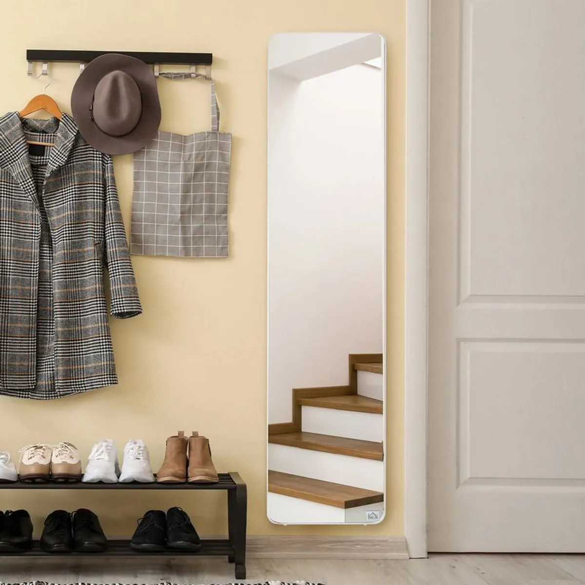 Tall White Full Length Dressing Mirror | Freestanding or Wall Mounted | 160x37cm - Image 2