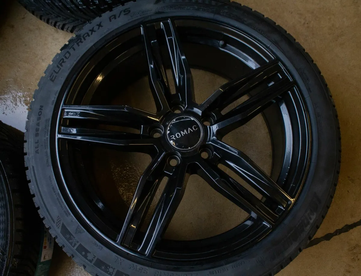 18x8" 5X112 Romac alloy wheels - Brand new tyres - Image 3